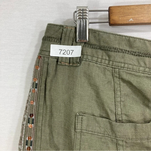 INC International Concepts 100% Linen Olive Green Boho Casual Pants Size 8 - Picture 13 of 13
